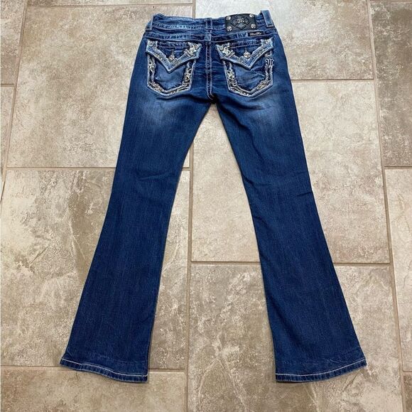 Miss Me Signature Rise Bootcut Jeans Size 25x28 Dark Wash Stretch EUC - Picture 11 of 11